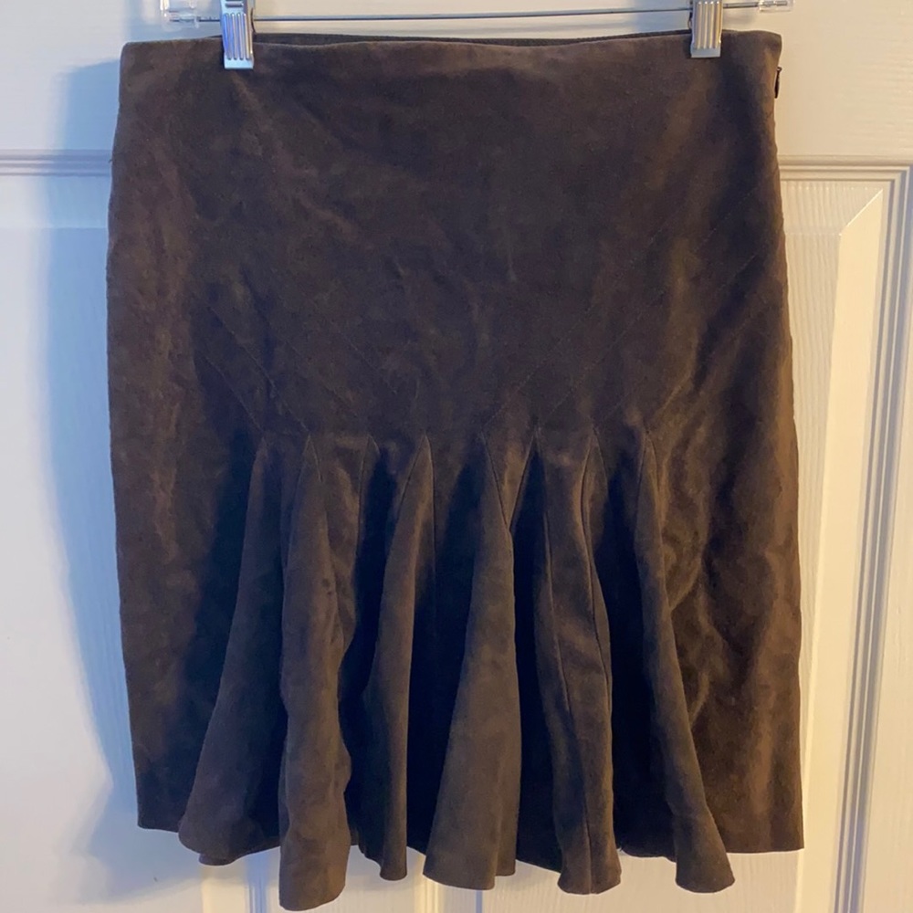 Diane Von Furstenberg Suede Pleated Skirt